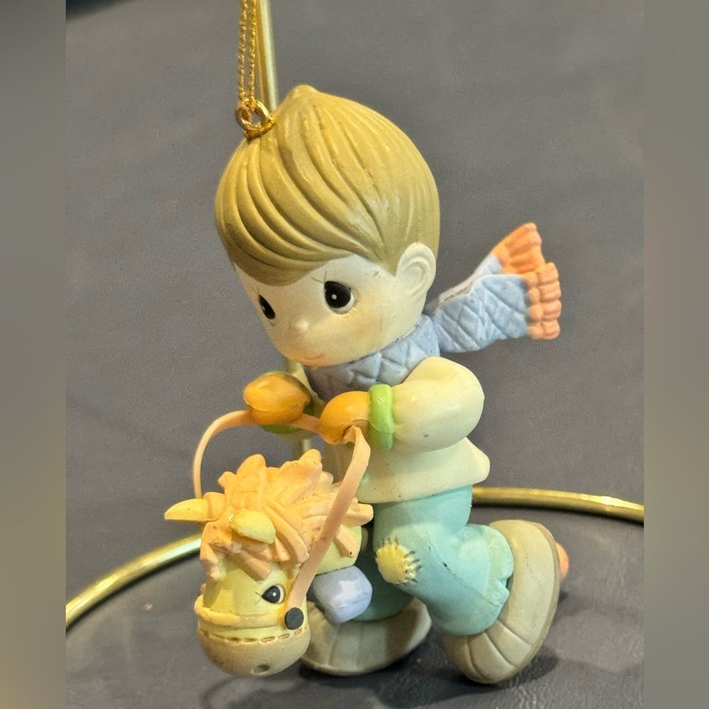 Vintage 1995 Precious Moments "Happy Trails is Trusting Jesus” Resin Ornament